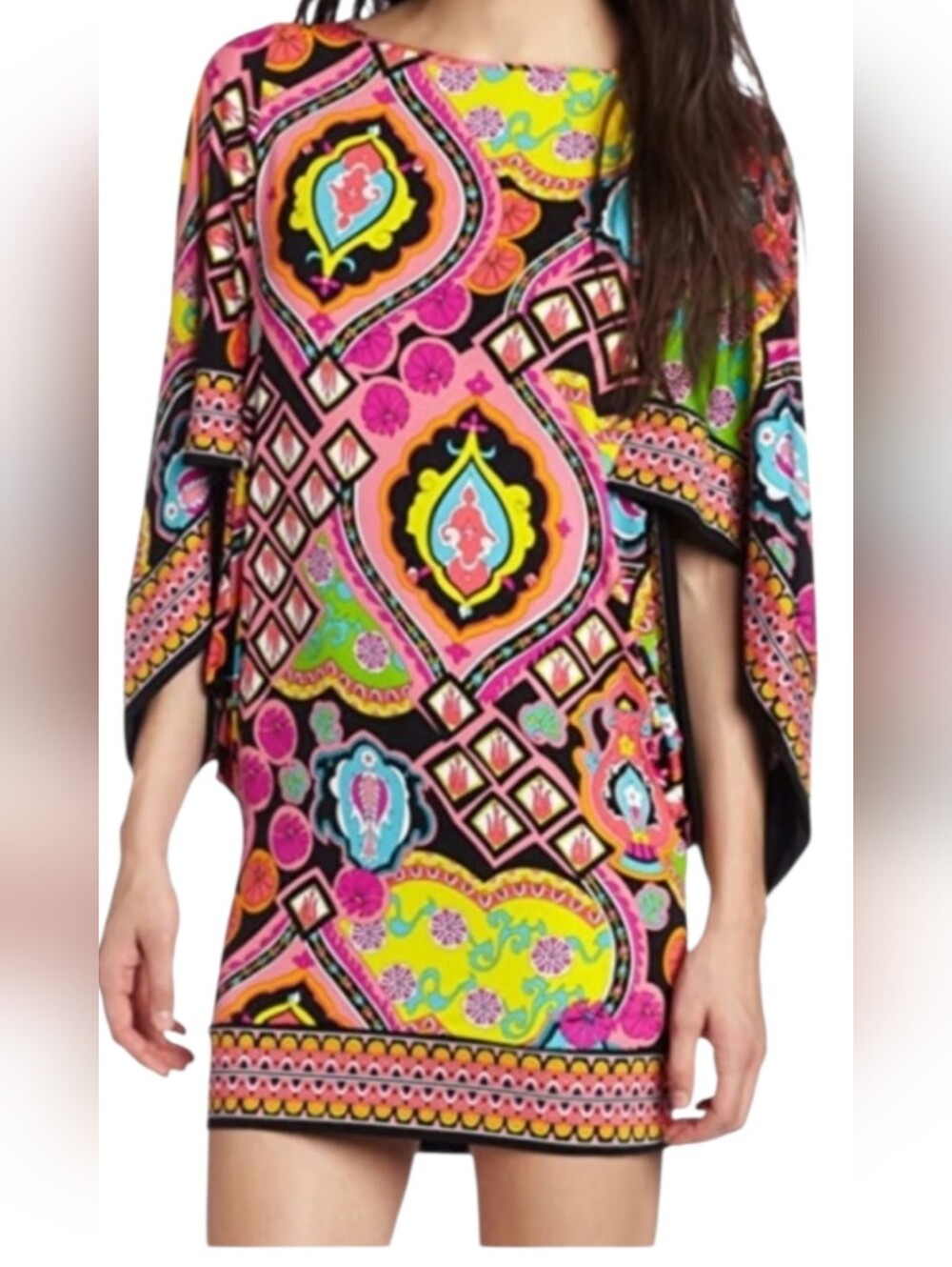 Trina Turk Retro Style Marrakesh Colorful Tunic Dress Size Medium